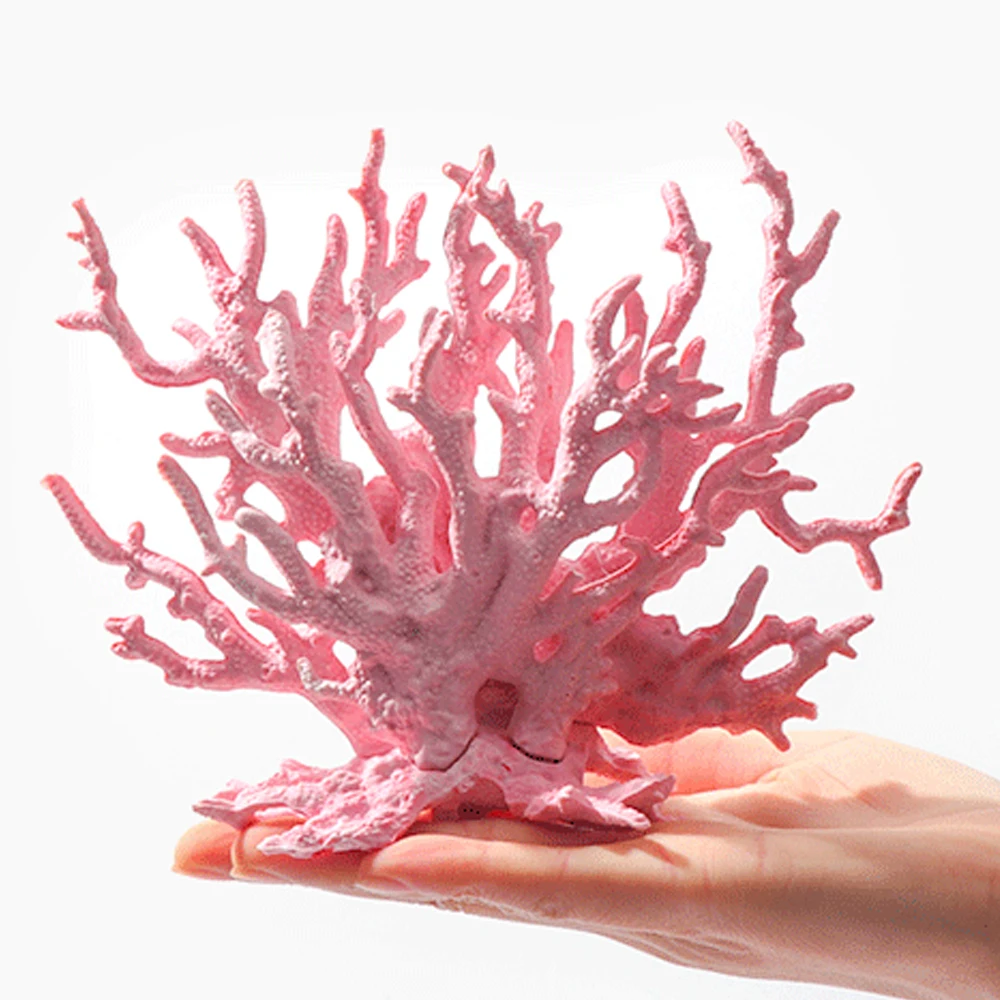 Planta de agua de Coral de simulación para pecera, decoraciones de acuario de Coral falso, adornos de Coral duro marino bajo el mar, 1 unidad - imagen 5