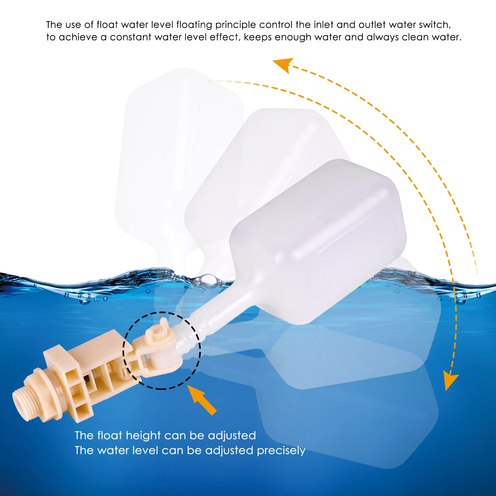Válvula de bola de flotador de Control de agua automático, interruptor de Control de cuenco para beber, tanque de agua de torre, 1/2 pulgadas, granja, vaca, perro, nuevo - imagen 5