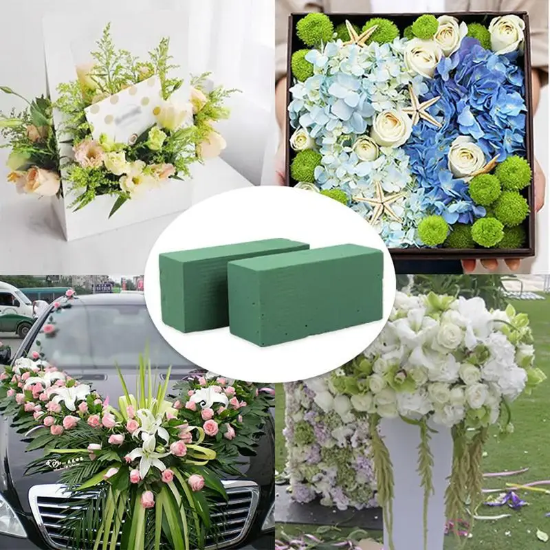Bloque de espuma Floral para bricolaje, ladrillos de poliestireno verde, soporte de flores artificiales, decoración del hogar, jardín de boda - imagen 5