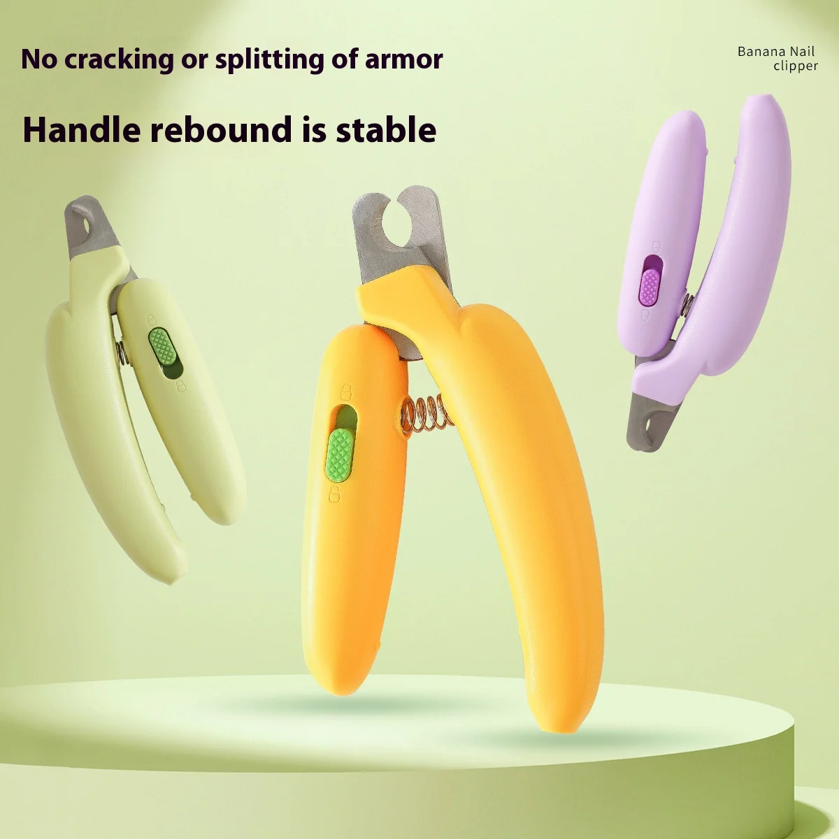 Cortauñas para mascotas con forma de plátano, recortador de uñas seguro para gatos, perros, conejos, mascotas pequeñas, previene el sangrado, herramienta de aseo profesional