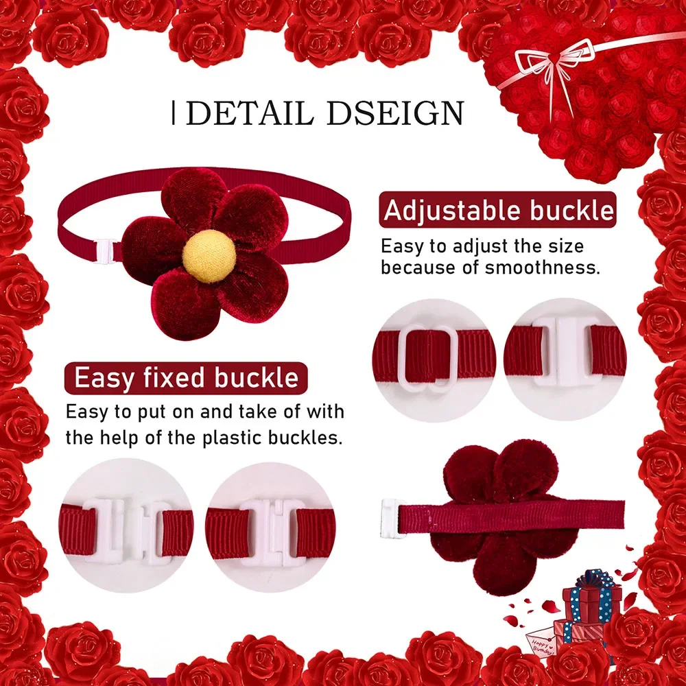 50 Uds. Pajarita para perro del Día de San Valentín lindos perros pequeños gatos pajaritas Collar para perros suministros de aseo accesorios para mascotas - imagen 5