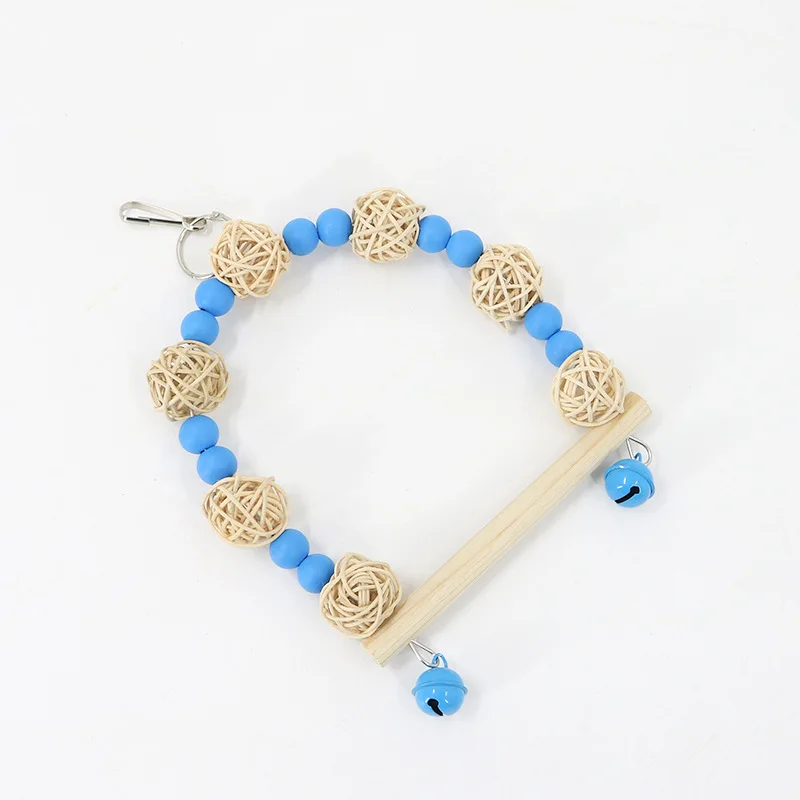 Columpio de Color caramelo para pájaros, juguete para loros, hamaca para loros, anillo para peonías, suministros para mascotas - imagen 4