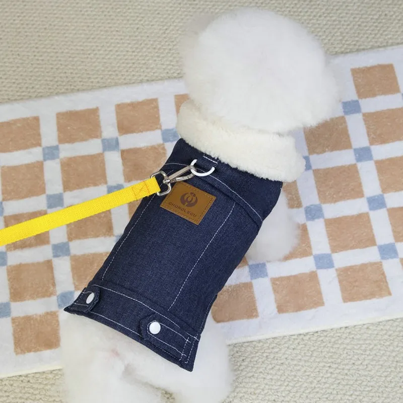 Monos para perros, gatos, chaqueta para perros, ropa impermeable de invierno para perros, chaleco de felpa para perros con anillo en D, ropa para mascotas Chihuahua Bulldog Francés