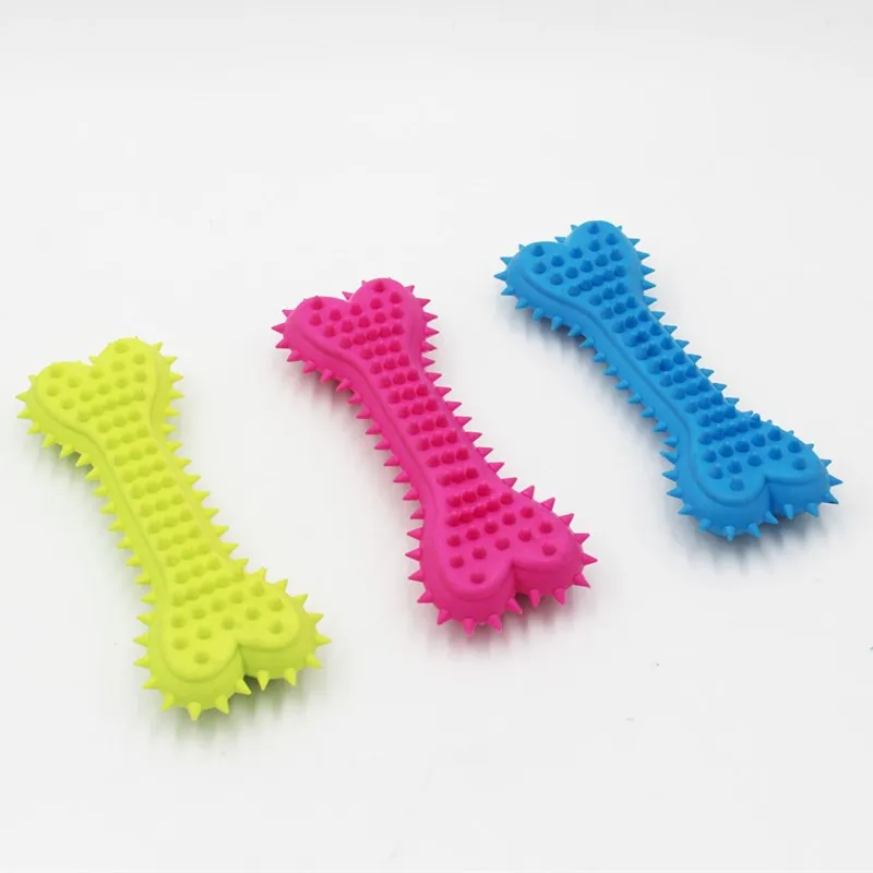 Juguete para masticar mascotas, goma suave, resistente a mordeduras, forma de hueso, juguetes para masticar para perros pequeños, suministros para entrenamiento de mascotas, 1 ud. - imagen 2