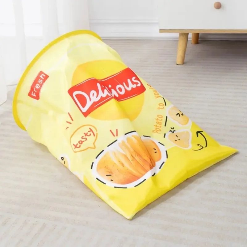 Bolsa de taladro interactiva de poliéster para gatos, plegable con sonido, patatas fritas, túnel para gatos, resistente a mordeduras, túnel de juego para gatos, juguetes - imagen 3