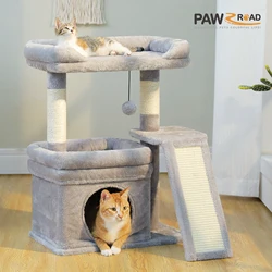 Árbol rascador compacto para gatos con sisal y plataforma