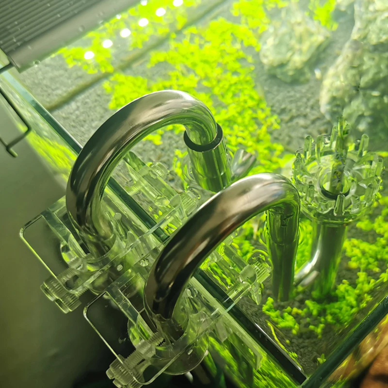 Filtro de acuario ZRDRAquarium, accesorios de filtro externo de acero inoxidable, entrada y salida de agua, eliminación de película de aceite, tubo de lirio, filtro de acuario - imagen 3