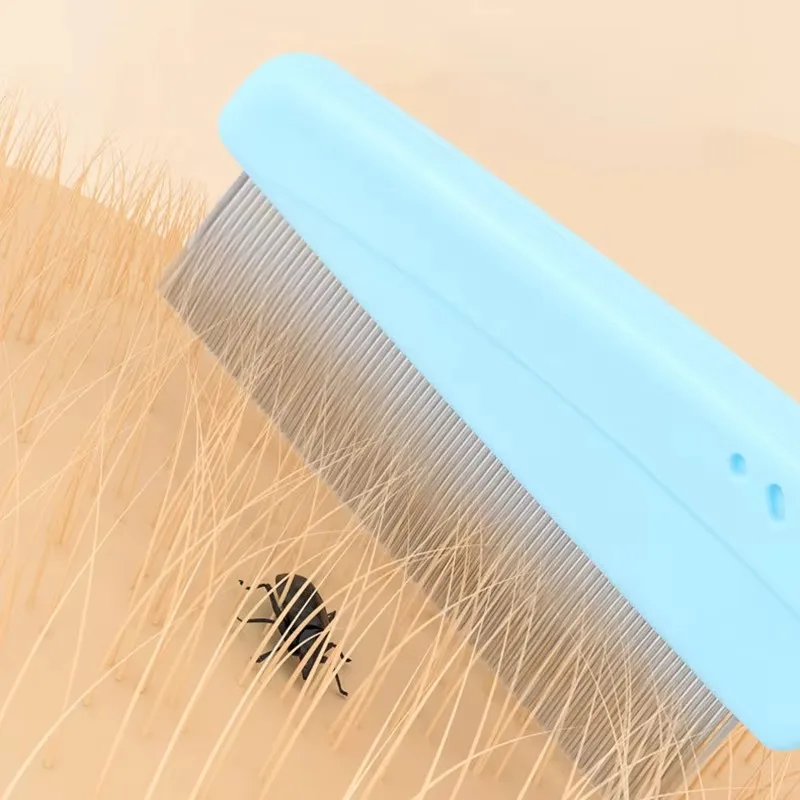 Herramienta de aseo para perros y gatos, peine de acero inoxidable para una depilación efectiva, eliminación de pulgas y nudos desenredados, suministros para mascotas - imagen 3