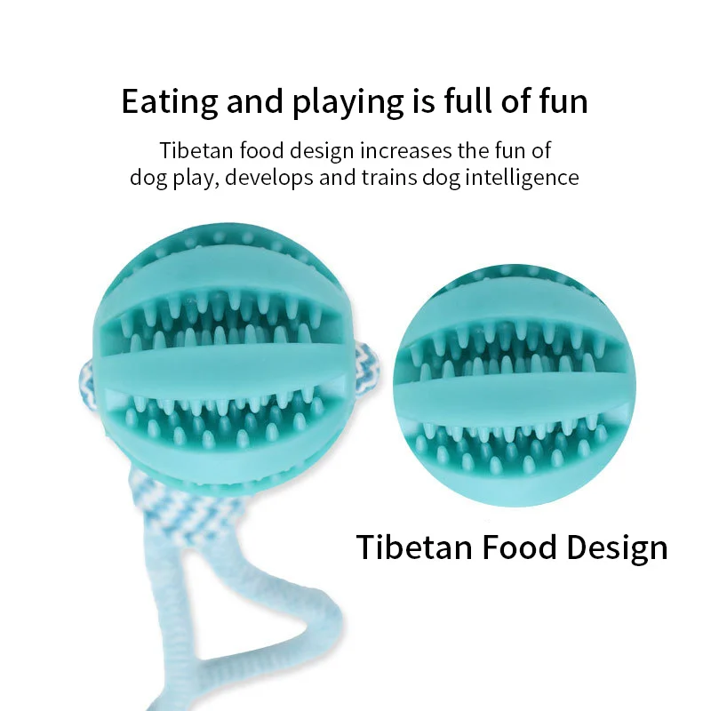 Bolas de golosinas para mascotas con cuerda, bolas interactivas de goma para perros con fugas, juguete para perros pequeños y grandes, juguetes resistentes a mordeduras, suministros para mascotas - imagen 5