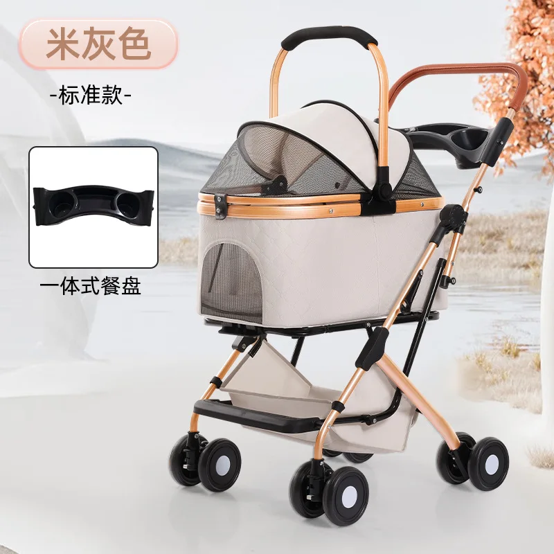 Cochecitos para mascotas plegables, ligeros, medianos y pequeños, bolsa para mascotas, cesta desmontable, carrito para caminar para perros - imagen 5