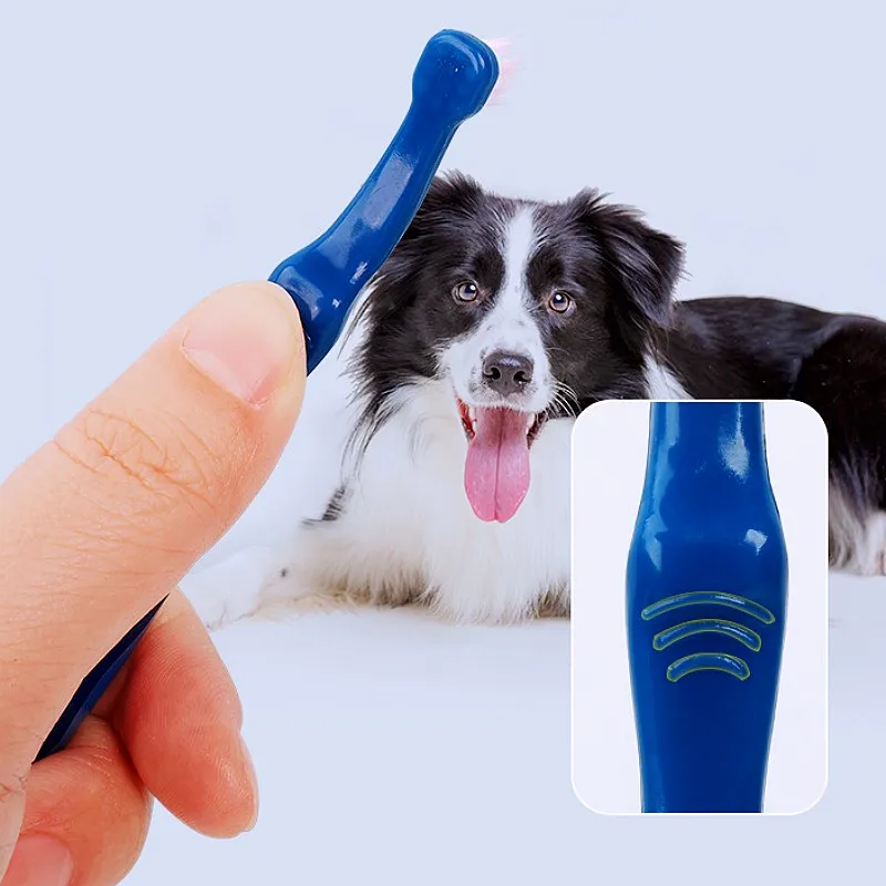 Juego de cepillos de dientes para perros, limpieza de dientes para perros, traje de cepillo de dientes para gatos, cepillo de dientes para perros de doble cabezal, 2 uds., cuidado bucal, limpieza bucal, suministros para mascotas - imagen 3
