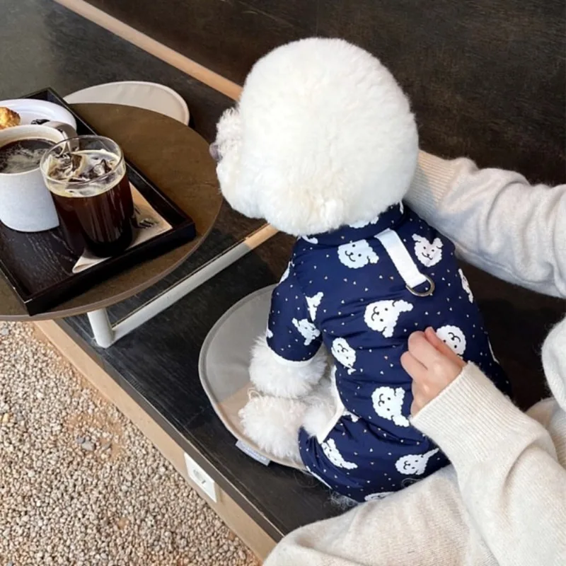 Warm Dog Jumpsuit Clothes Winter Cat Fashion Desinger Dog Clothes Pet Cute Catoon Sweater Puppy Pajamas Chihuahua Dog Jackets - imagen 5