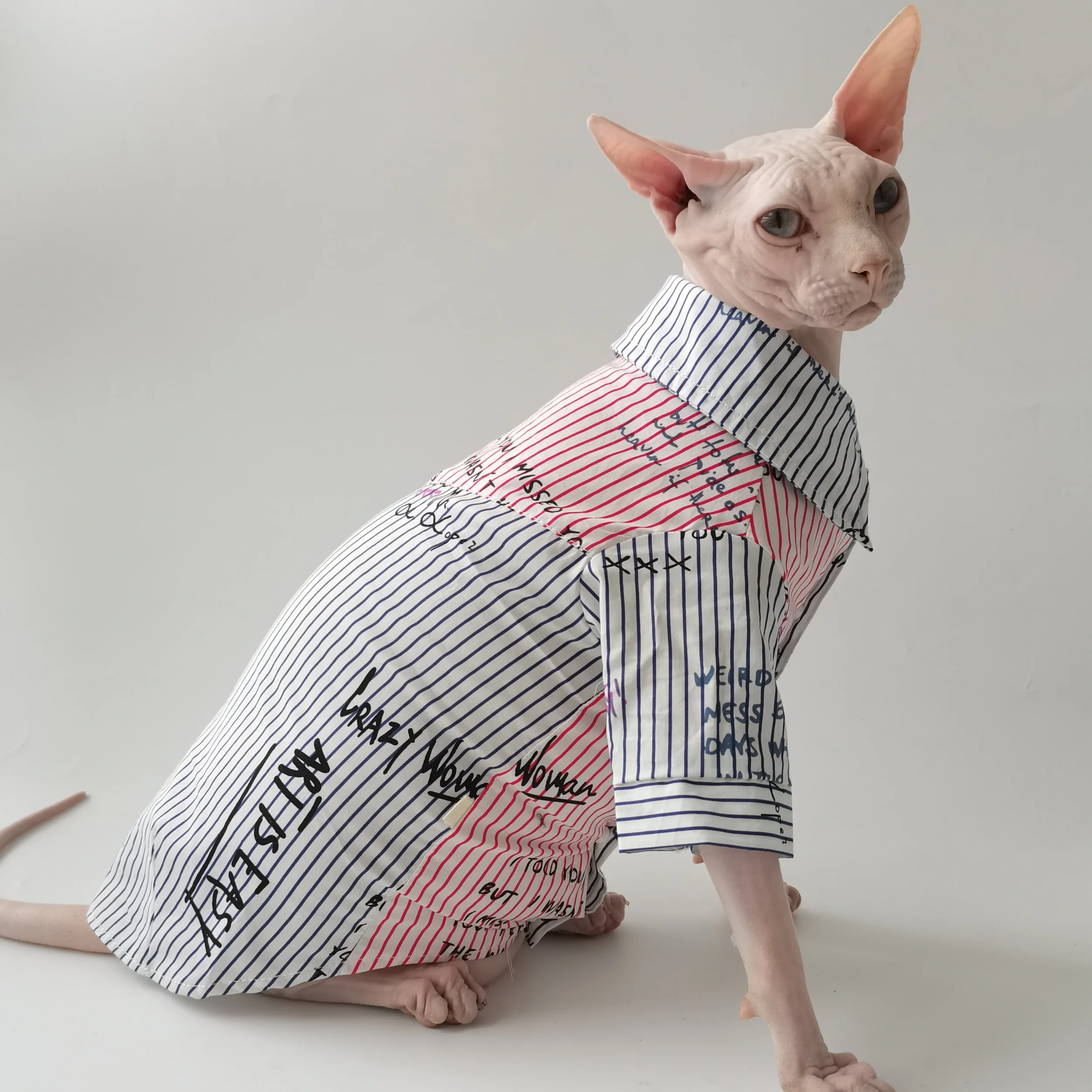 Jersey de algodón para gato Sphynx – Abrigo fino manga larga - imagen 5