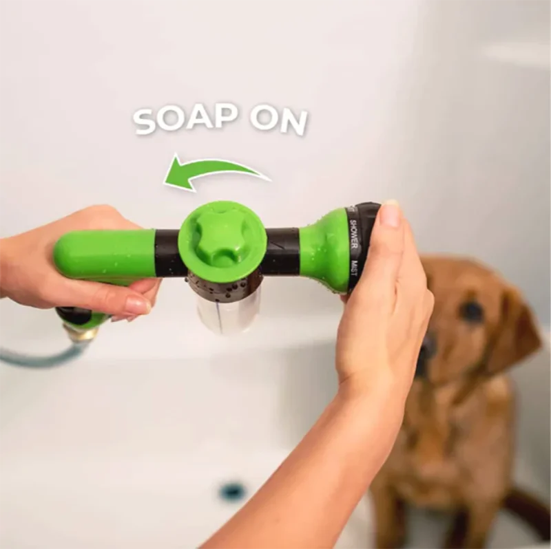 Boquilla pulverizadora de alta presión, pistola de ducha para perros, 3 modos ajustables, limpieza de mascotas, baño, espuma de agua, pulverizador de jabón, herramienta de limpieza para perros - imagen 5