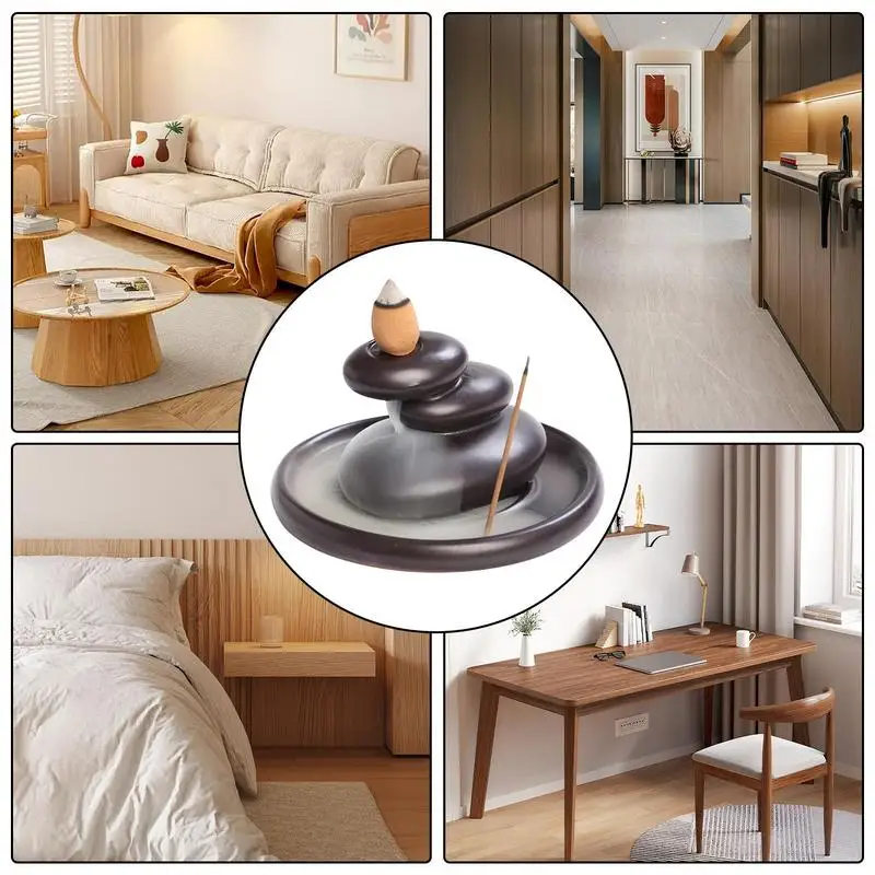 Soporte para quemador de incienso, soporte de porcelana tradicional y elegante para aromaterap, cascada, reflujo de humo - imagen 3