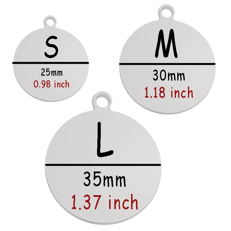 Collar personalizado con etiqueta de identificación para perro y gato, accesorios circulares, Collar grabado personalizado, cadena, suministros para etiqueta de perro, producto con nombre - imagen 3