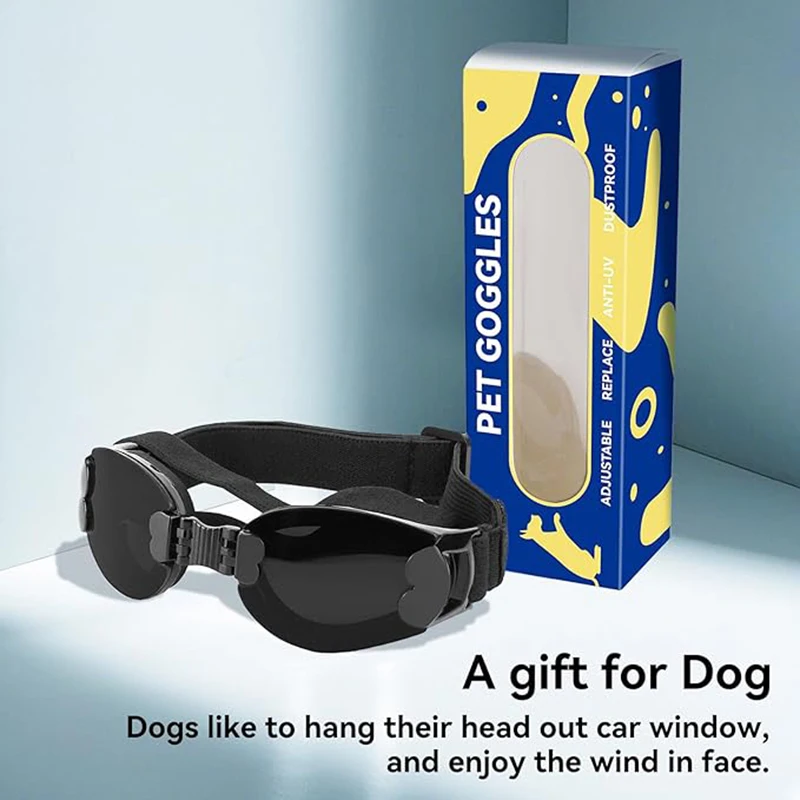 Gafas plegables para perros, gafas de sol anti-UV para perros de razas pequeñas y medianas con correas ajustables - imagen 4