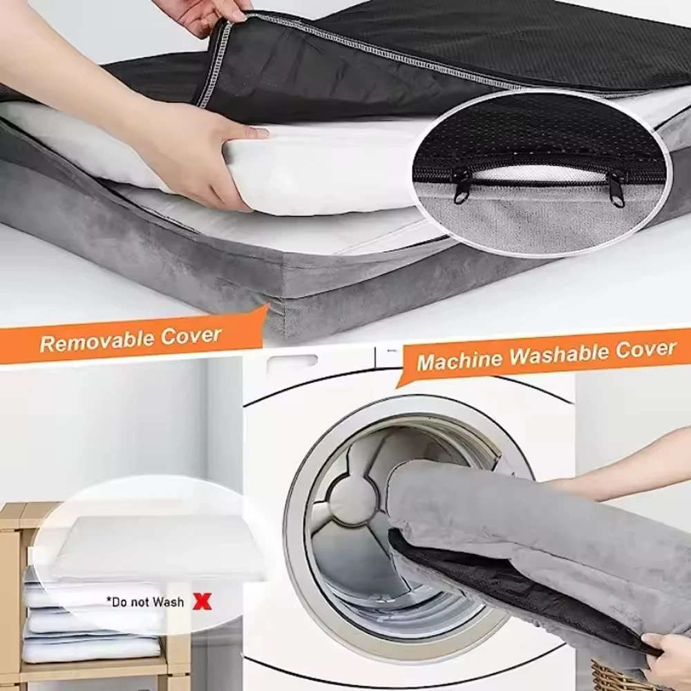 Cama de invierno para perros, sofá para dormir profundo, espuma viscoelástica para cachorros, cama cómoda de felpa suave, estera cálida gruesa cuadrada mediana y grande - imagen 5