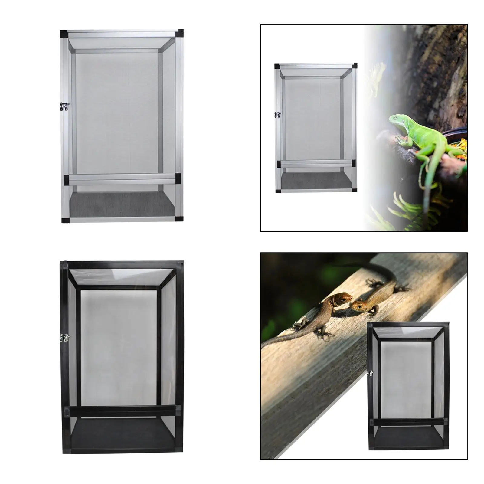 Reptile Terrarium Tank Interaction Dismantling Sturdy Pet Enclosure Ventilation for Small Turtles Snake