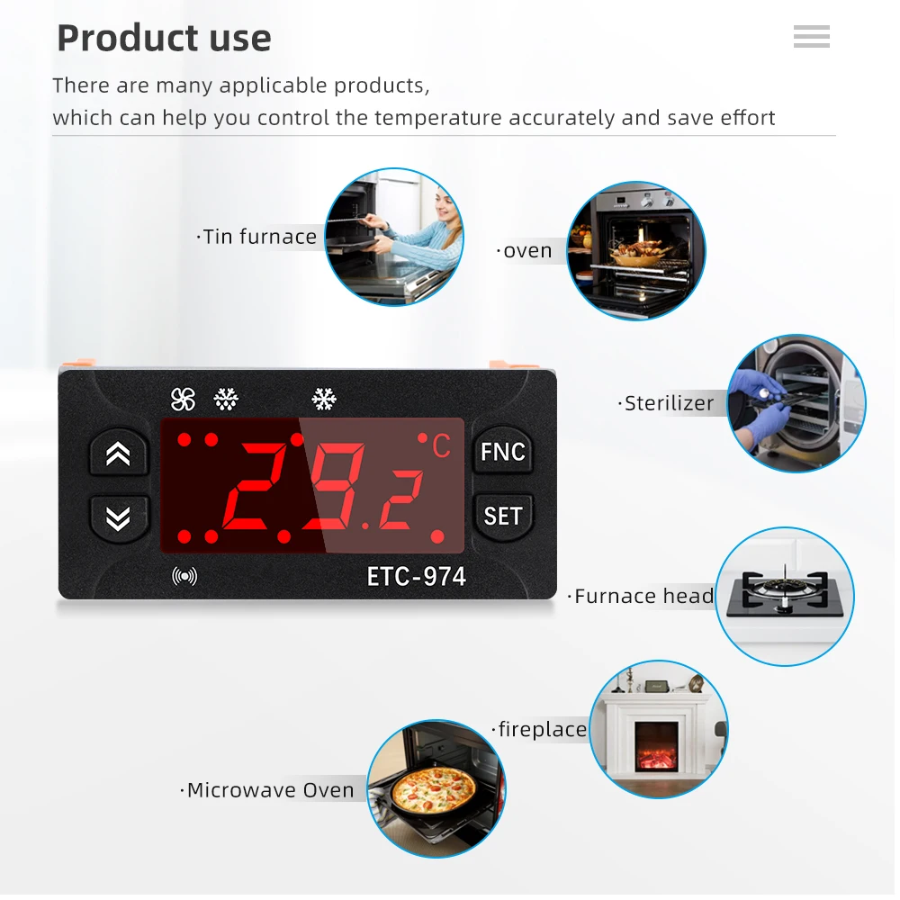 Controlador de temperatura Digital de 220V, termostato de refrigeración de precisión, microordenador, termorregulador, Control de temperatura, Sensor NTC - imagen 3