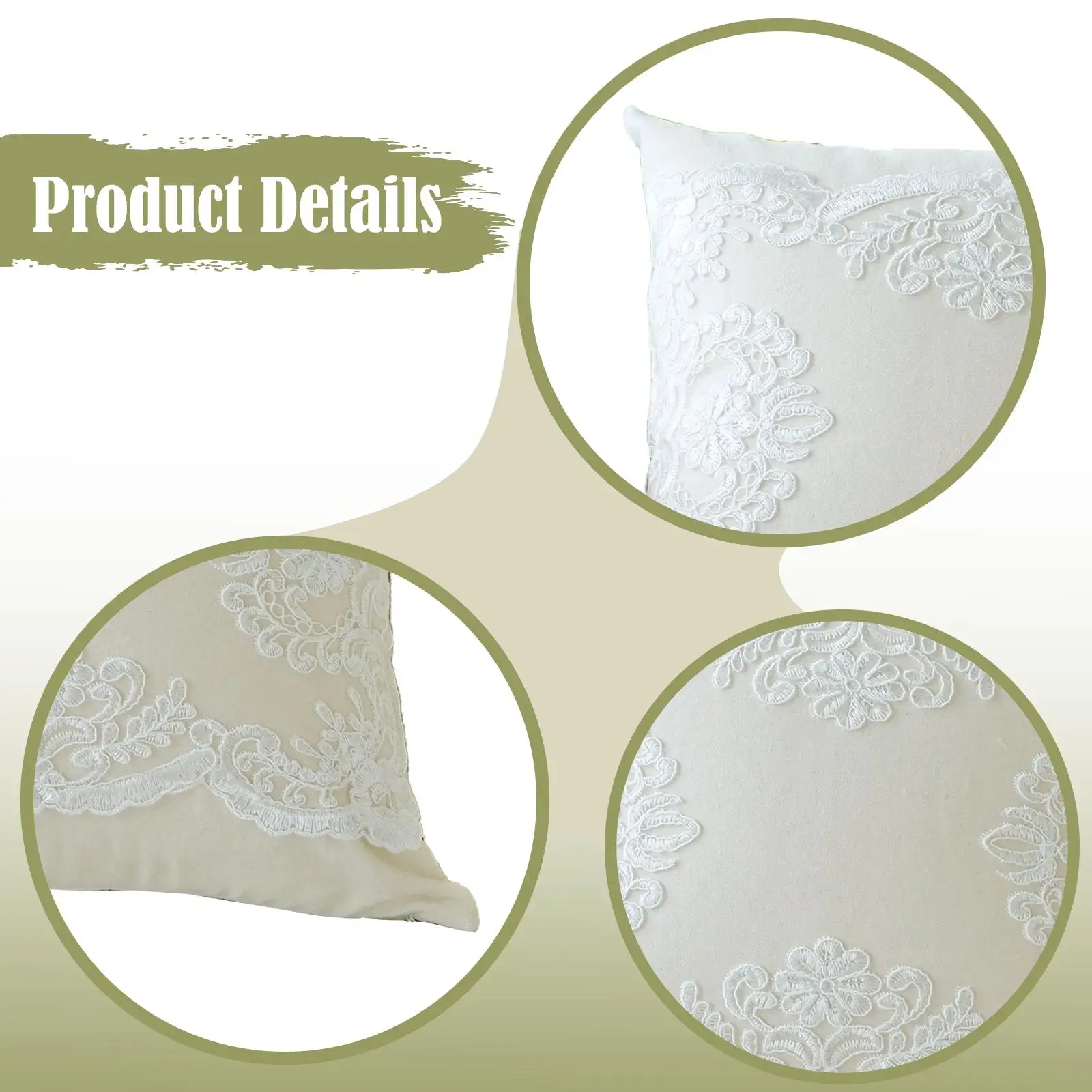 French Lace Throw Pillow Housewarming Gift Rustic Handmade Soft Farmhouse Style