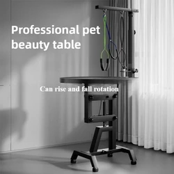 Mesa grooming giratoria para gatos y perros – Altura ajustable y plegable