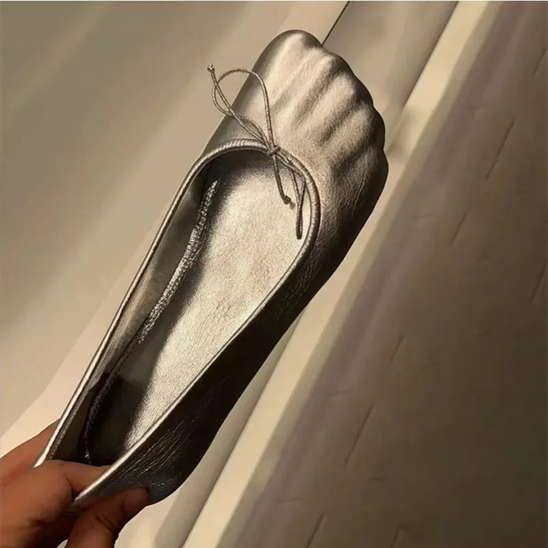 2025 Luxury Flat Leather Ballet Shoes Ladies Spring And Summer Comfortable Soft Soled Shoes For Dancing On Light Casual Shoes - imagen 4