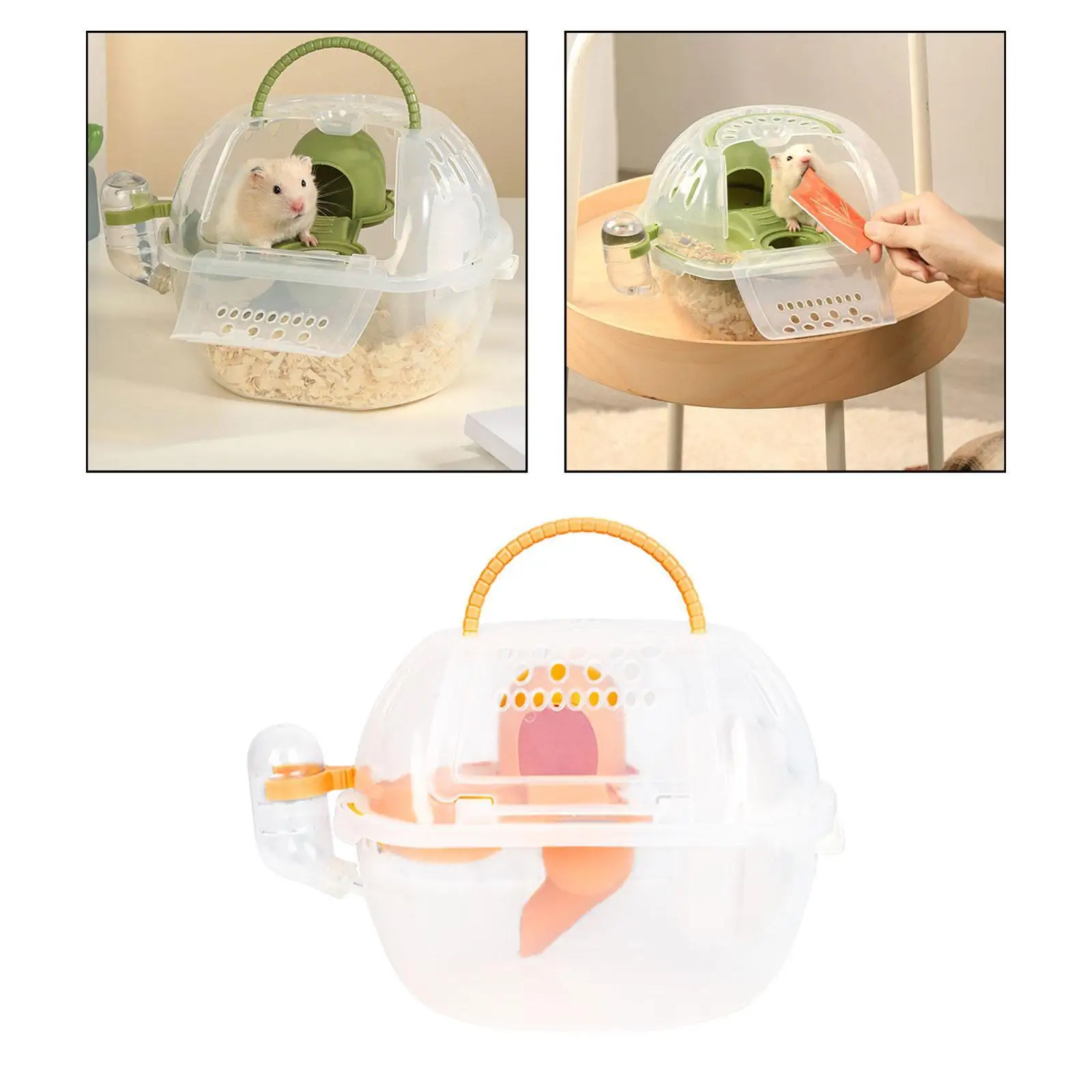 Hamster Carrier Cage Clear Small Animal Carry Case for Ferrets Squirrel Mice