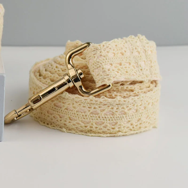 Correas de encaje Beige personalizadas para perros pequeños, medianos y grandes, arnés de encaje con logotipo grabado gratis para identificación de cachorros - imagen 5