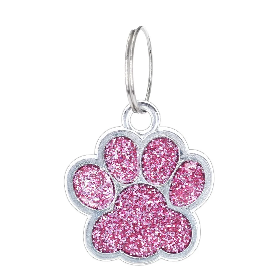 Colgante con purpurina para fabricación de joyas, colgante con llavero, accesorios para Collar de mascotas, pata de gato y perro - imagen 4