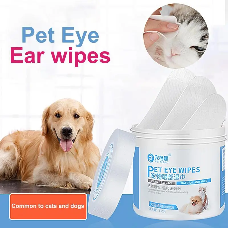 Toallitas de limpieza de dientes para perros y gatos, 130 piezas, almohadillas para limpiar los oídos y los ojos - imagen 4