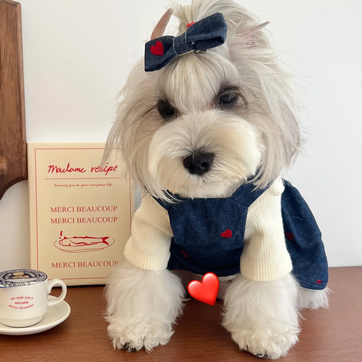 Vestido de tirantes de mezclilla para mascotas, vestido de perro, gato, calabaza, oso de peluche, Schnauzer, ropa para cachorros, cuatro estaciones