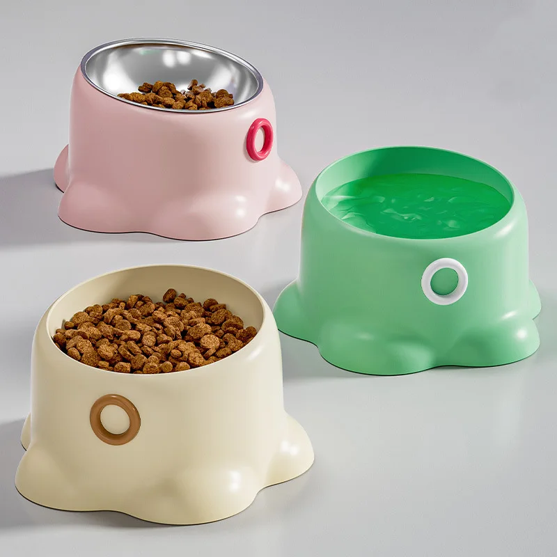 Comedero de acero inoxidable para gatos, cuenco para beber para mascotas, cuenco para perros pequeños, cuenco para gatitos de boca inclinada con base alta, accesorios para gatos - imagen 4