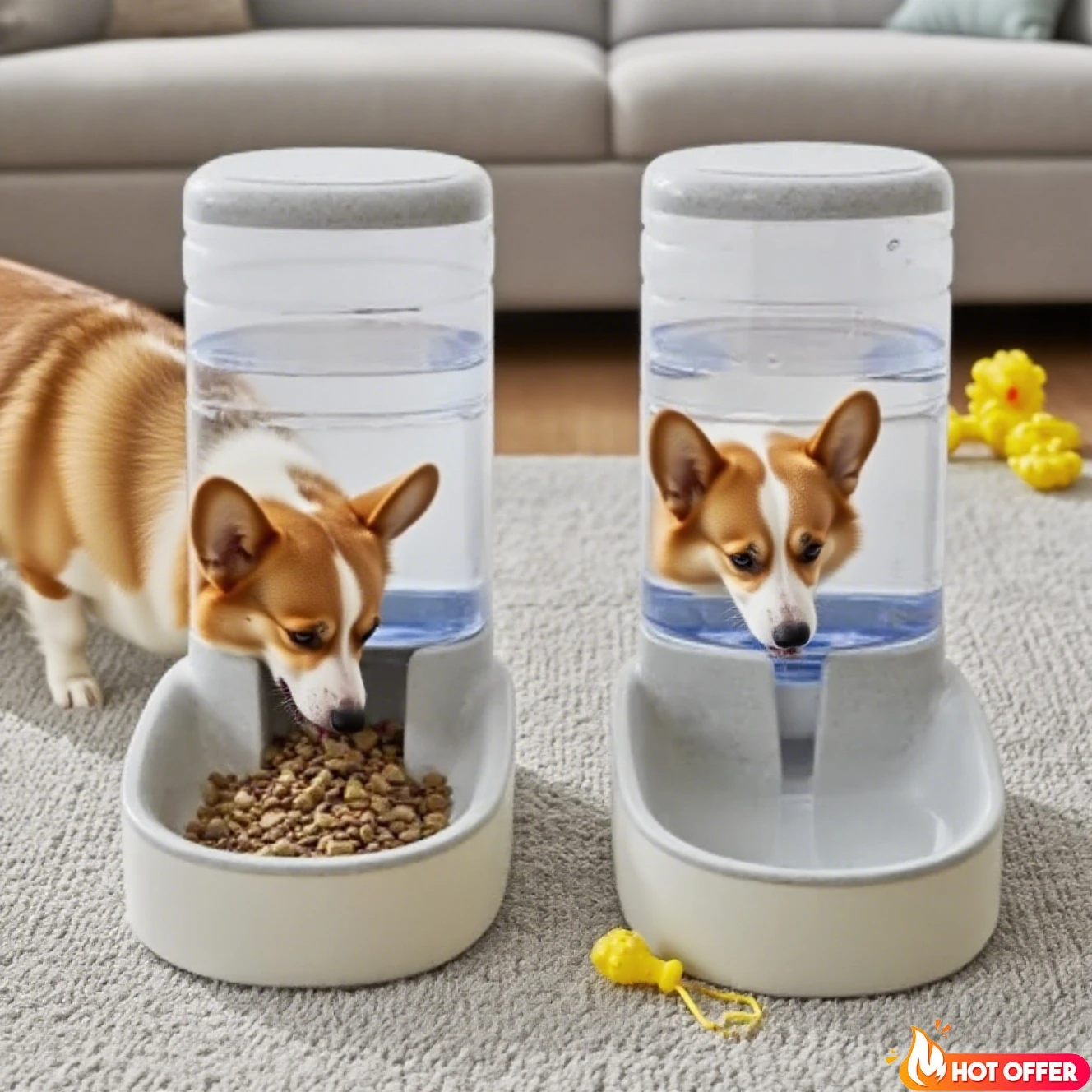 Comedero grande de agua y juego para mascotas, cuencos medianos para perros pequeños, juego dispensador de alimentos automático por gravedad, diseño de bebedero doble para gatos