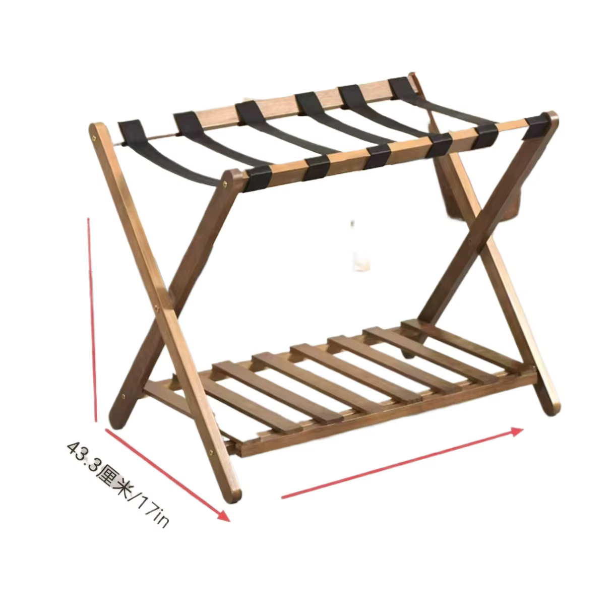 Soporte plegable doble capa maletas madera sin perforar gatos perros - imagen 3