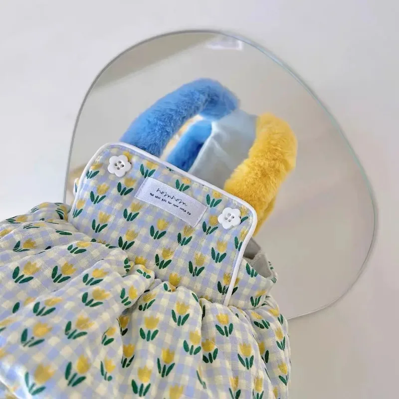 Falda de calabaza cálida INS, bonito abrigo a cuadros, falda de tulipán para mascotas, cachorro, gato, mascota, osos de Pomerania, vestido de Otoño Invierno, vestido para perros pequeños - imagen 5