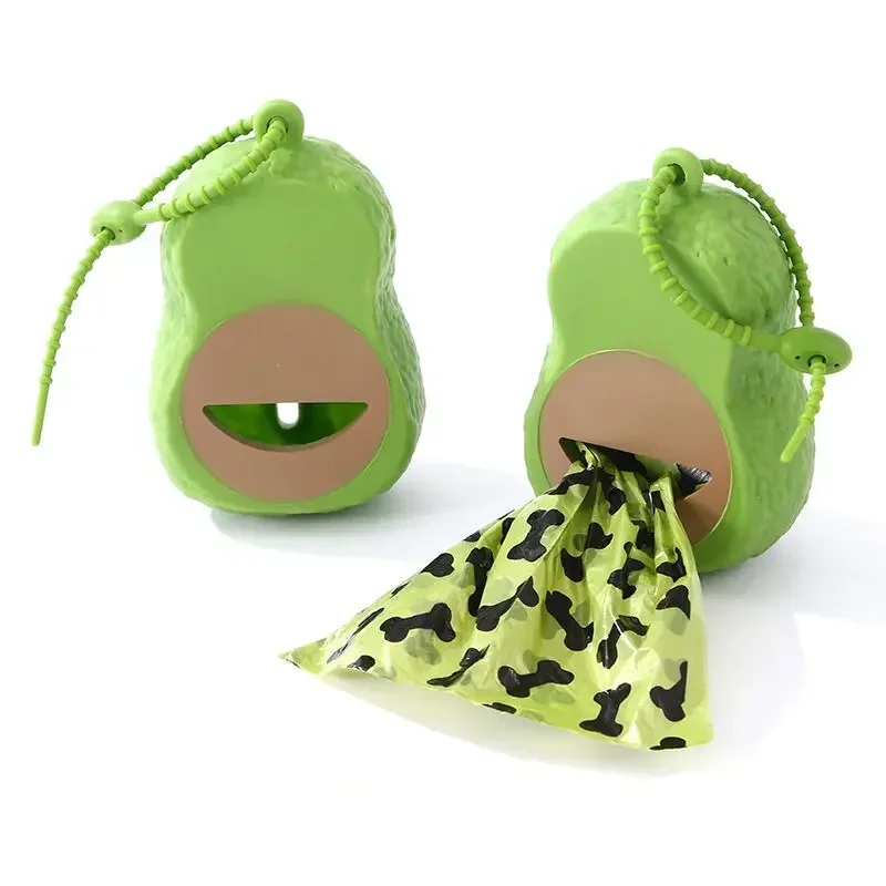 Dispensador de bolsas para perro diseño aguacate vista lateral