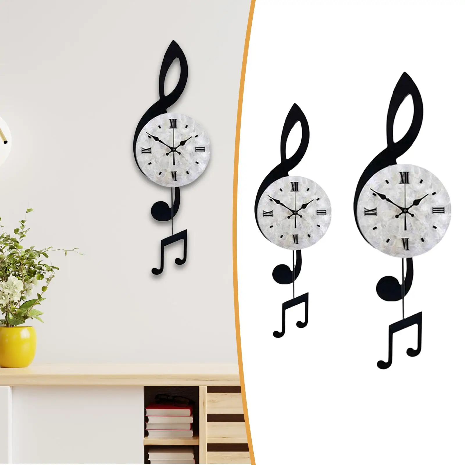 Reloj de pared con nota musical, reloj colgante, nota acrílica decorativa moderna, arte para sala de estudio, escuela, guardería, granja - imagen 4