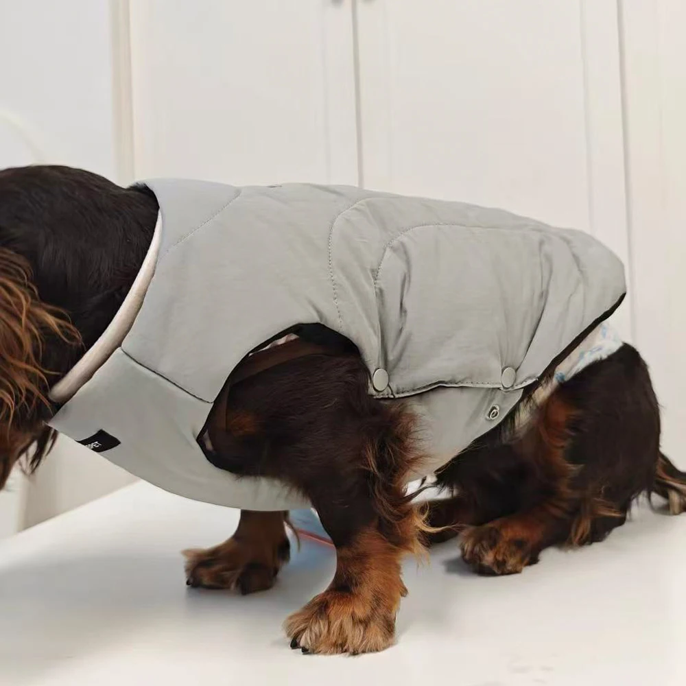 Chaleco invierno polar grueso para perros tipo salchicha – Manga corta - imagen 4