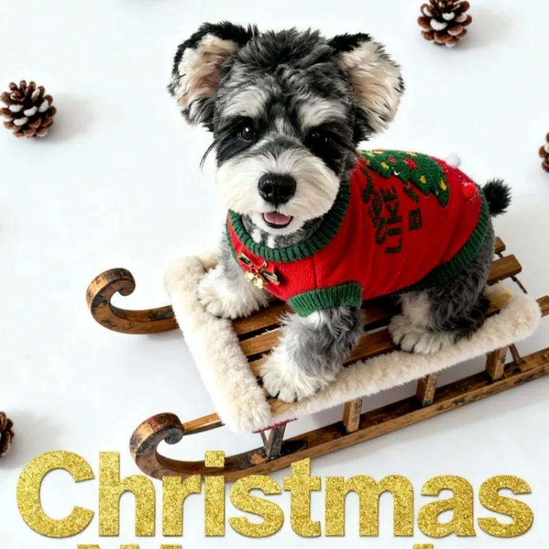 Ropa para mascotas, suéter de Navidad para perros y gatos, suéter de punto colorido cálido y cómodo para otoño e invierno, tiras rojas y verdes - imagen 4