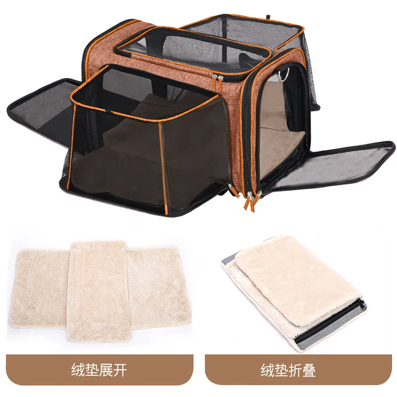 Bolsa con carrito para mascotas, Maleta para caminar para perros, carrito para perros, jaula plegable para gatos, bolsa portátil multifunción para coche, productos para mascotas - imagen 3