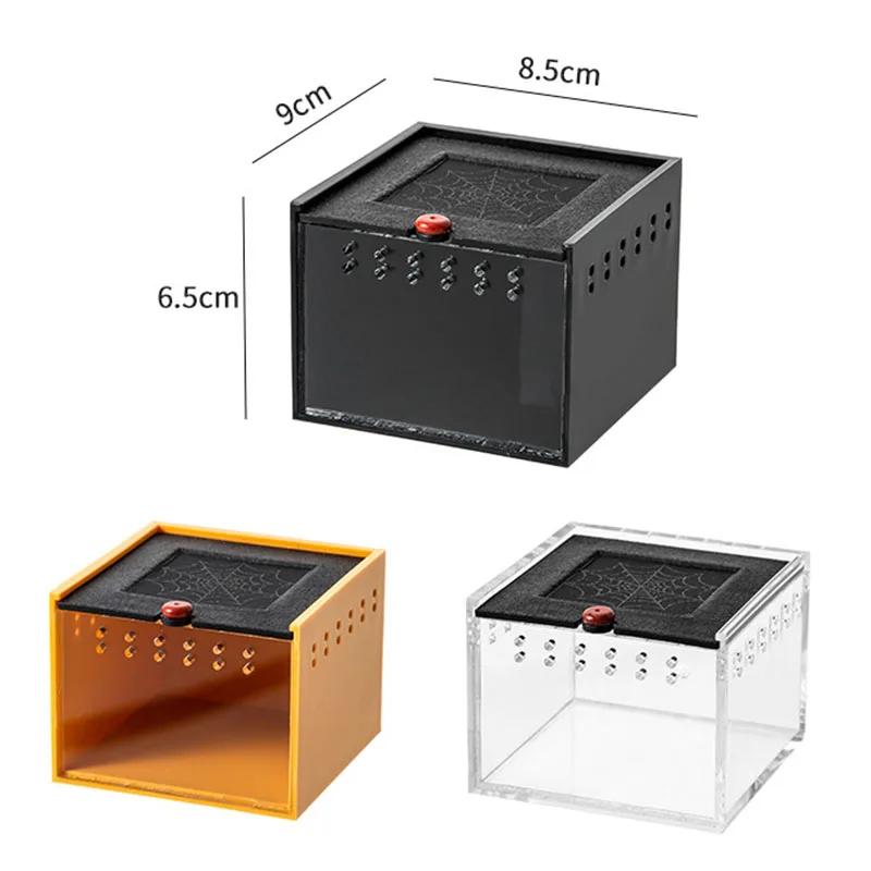 Caja pequeña de araña para acuario, caja de alimentación para gatear para reptiles, lagarto, gusano de seda, escorpión, escarabajo, caja para insectos, casa para mascotas, jaula acrílica - imagen 5