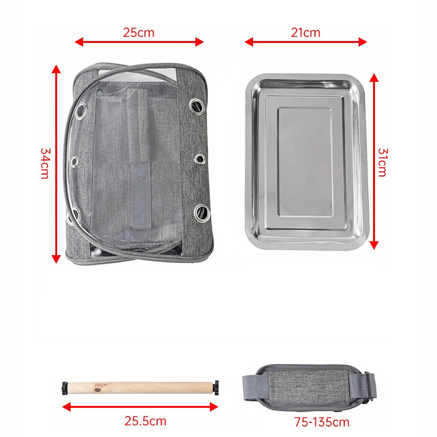 Mochila plegable para transportar mascotas con ventana transparente, bolsa de viaje portátil para mascotas pequeñas, ratas, conejos y pájaros ​ - imagen 2