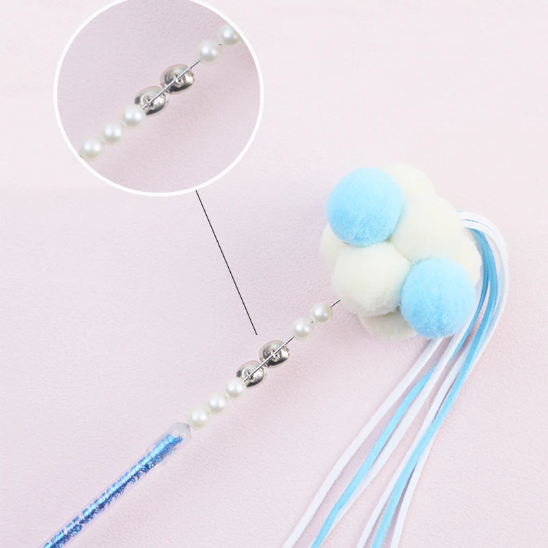 Nueva bola de pelo de hada con borlas, palo para gato, gato interactivo para aliviar el aburrimiento, agarrar, campana, juguete para morder - imagen 5