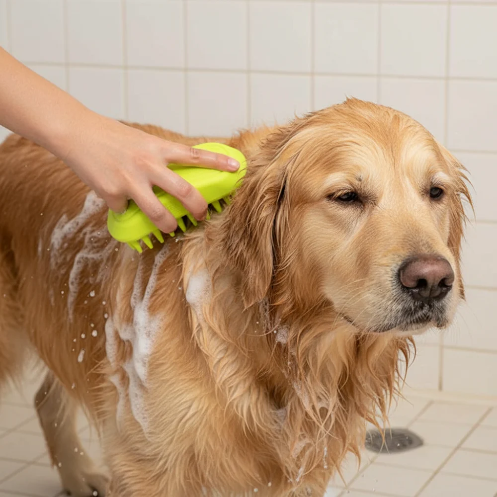 Cepillo baño silicona para perros y gatos - Masaje limpieza profunda - imagen 3