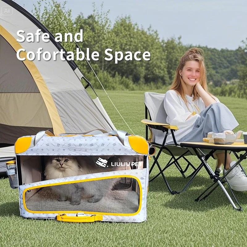 Transportadora plegable con ventana extragrande para gatos y perros - imagen 4