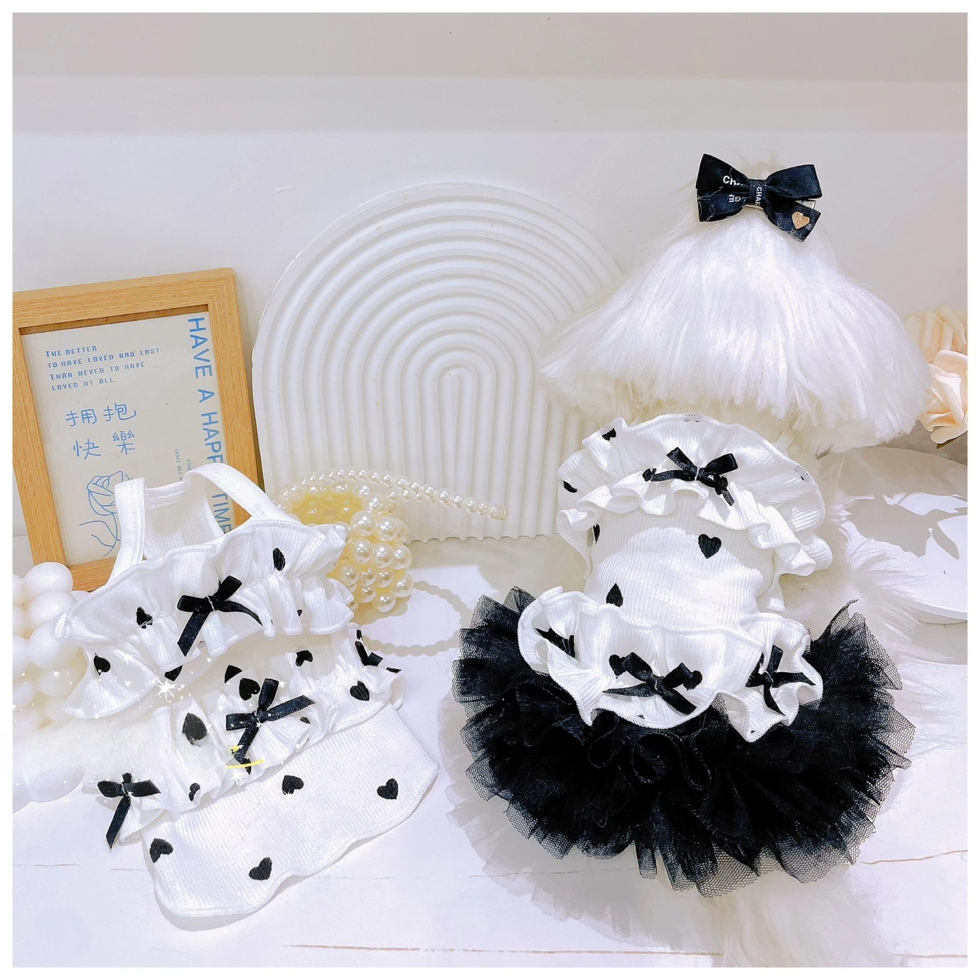 Vestido de retazos de malla para mascotas, chaleco de princesa para perros, falda acampanada elástica de Yorkshire, vestido camisola, ropa para perros pequeños - imagen 5