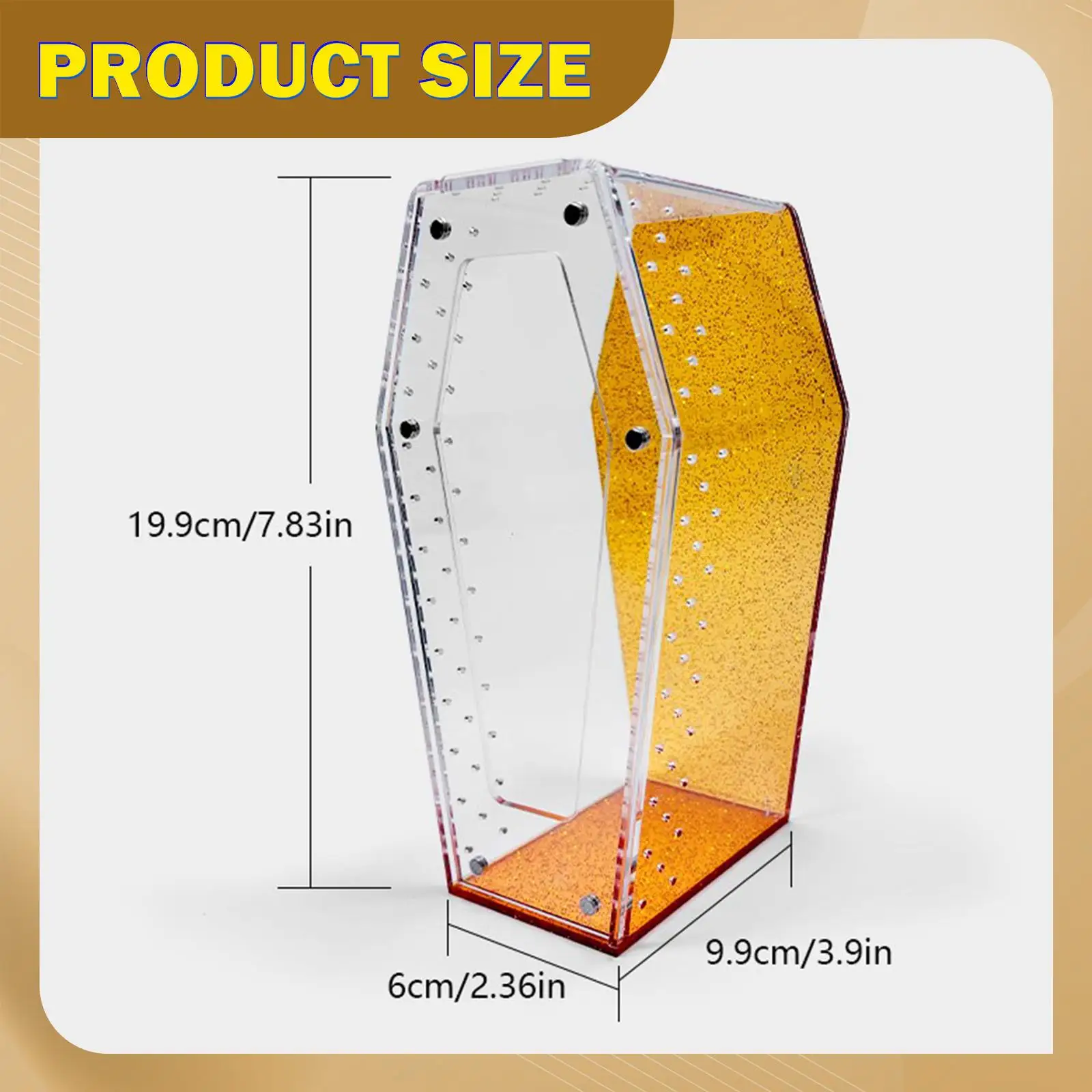 Jumping Spider Enclosure Ventilation Clear Tank Small Aquarium Box for Home Breeding Hermit Crab Terrestrial or Arboreal Animal