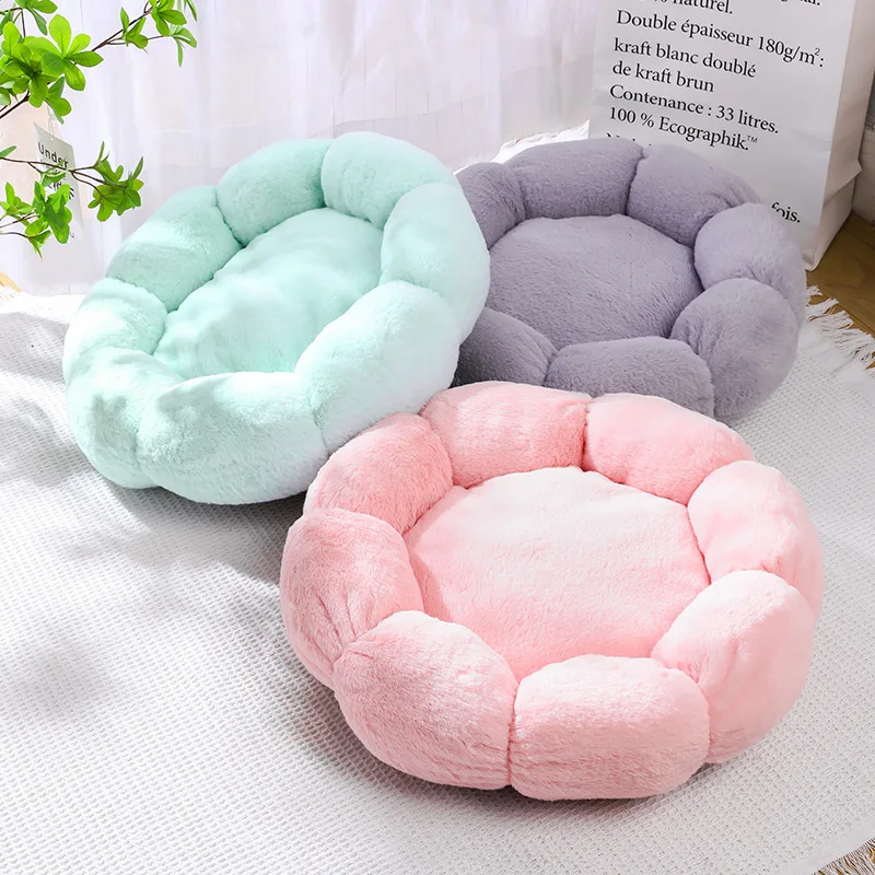 Cama floral transpirable para gatos medianos y perros pequeños – Suave y cálida