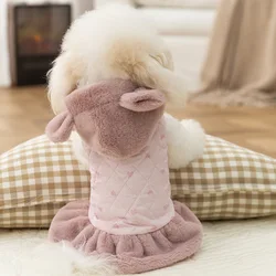 Otoño e Invierno mascota amor Abrigo con capucha oso de peluche vestido de retazos de felpa abrigo para Gato ropa para perros pequeños ropa para cachorros